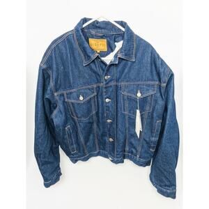 NWT Scorpio USA Seaclass Bull Rider Fleece Lined Denim Trucker Jacket Size L